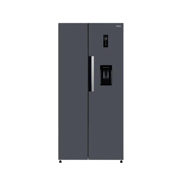 Syinix Side-by-Side Refrigerator 460L No Frost with Water Dispenser, Grey