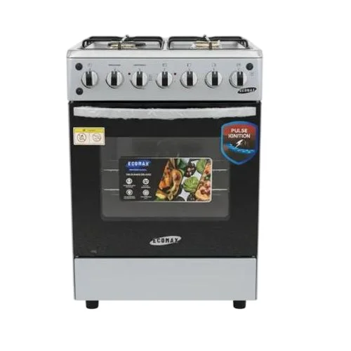 Ecomax 60x60cm Cooker – 3 Gas + 1 Electric with Electric Oven (With Free Gas Pipe, Spatula, Frying Pan, 13Kg Regulator & Clips)