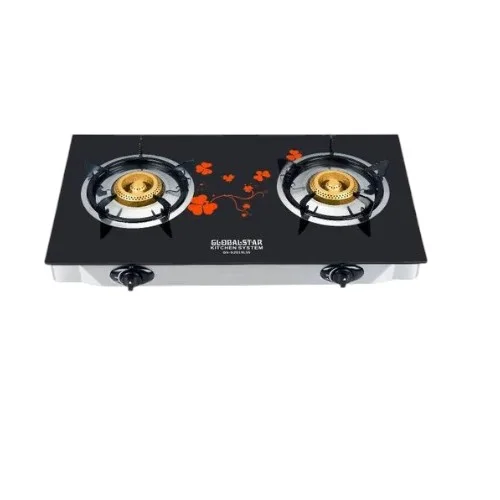Globalstar 2 Burner Glass Top Cooker – Black Stainless Steel Finish, GS-G201SLSS