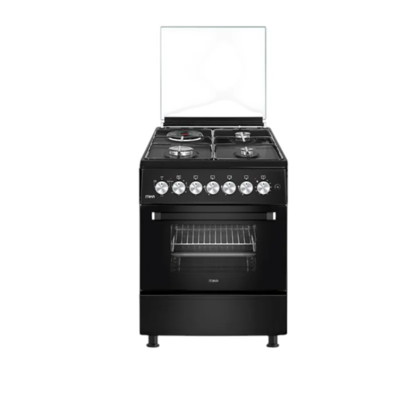 MIKA 58x58cm 3+1 Matt Black Standing Cooker with Electric Oven, Button Ignition - MST58U31E3BLEM