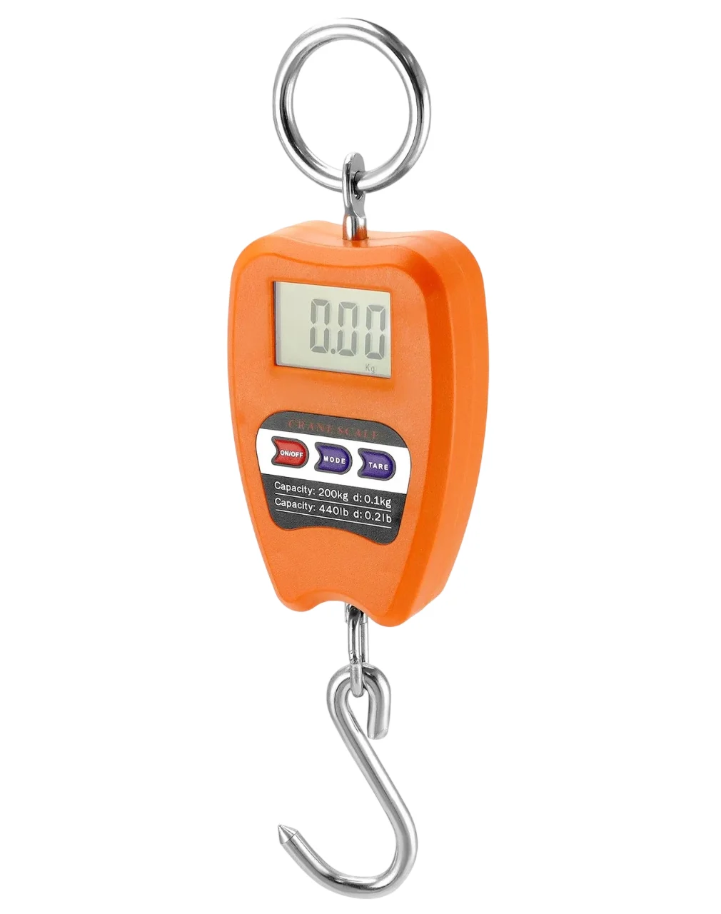QWORK Hanging Weight Scale – 200kg/440lbs Digital Crane Scale (Orange)