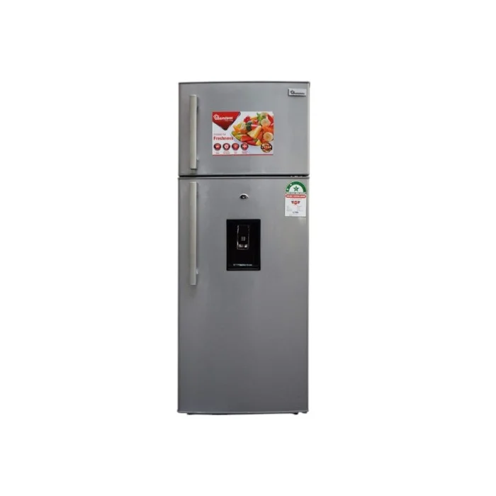 Ramtons 213L Double Door Direct Cool Fridge with Water Dispenser, Silver - RF/130
