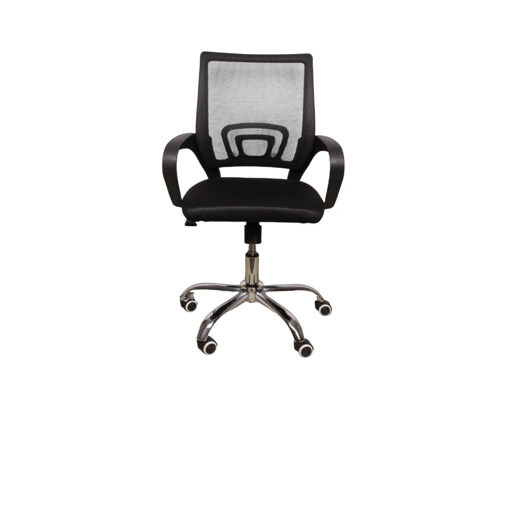 Secretarial Mesh Office Chair without Headrest – Ergonomic Fabric Seat, Lumbar Support, Adjustable Height & Swivel Base