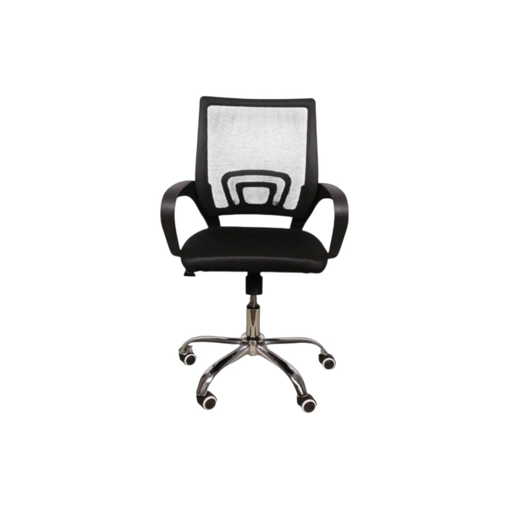 Secretarial Mesh Office Chair without Headrest – Ergonomic Fabric Seat, Lumbar Support, Adjustable Height & Swivel Base